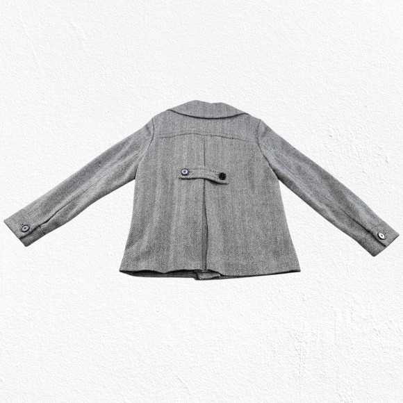 Banana Republic Wool Blend Herringbone Double Breasted Peacoat Jacket Size Med - Picture 9 of 9